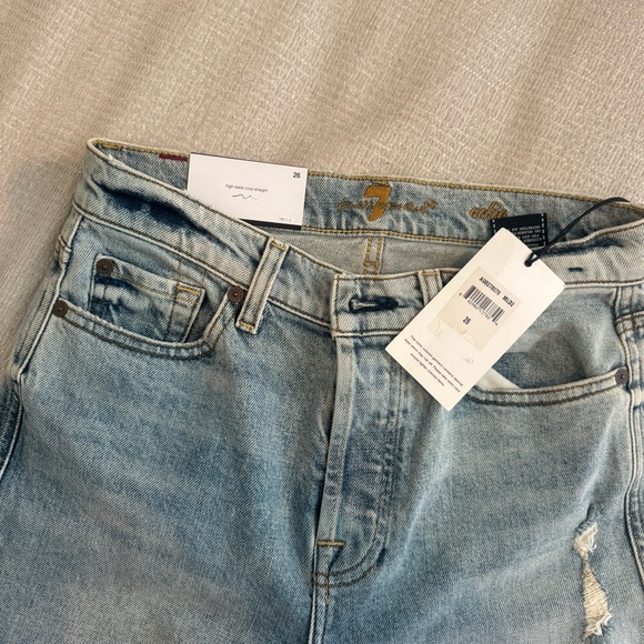 7 For All Mankind - NWT Edie Crop Straight High Waisted Jeans - Picture 9 of 9